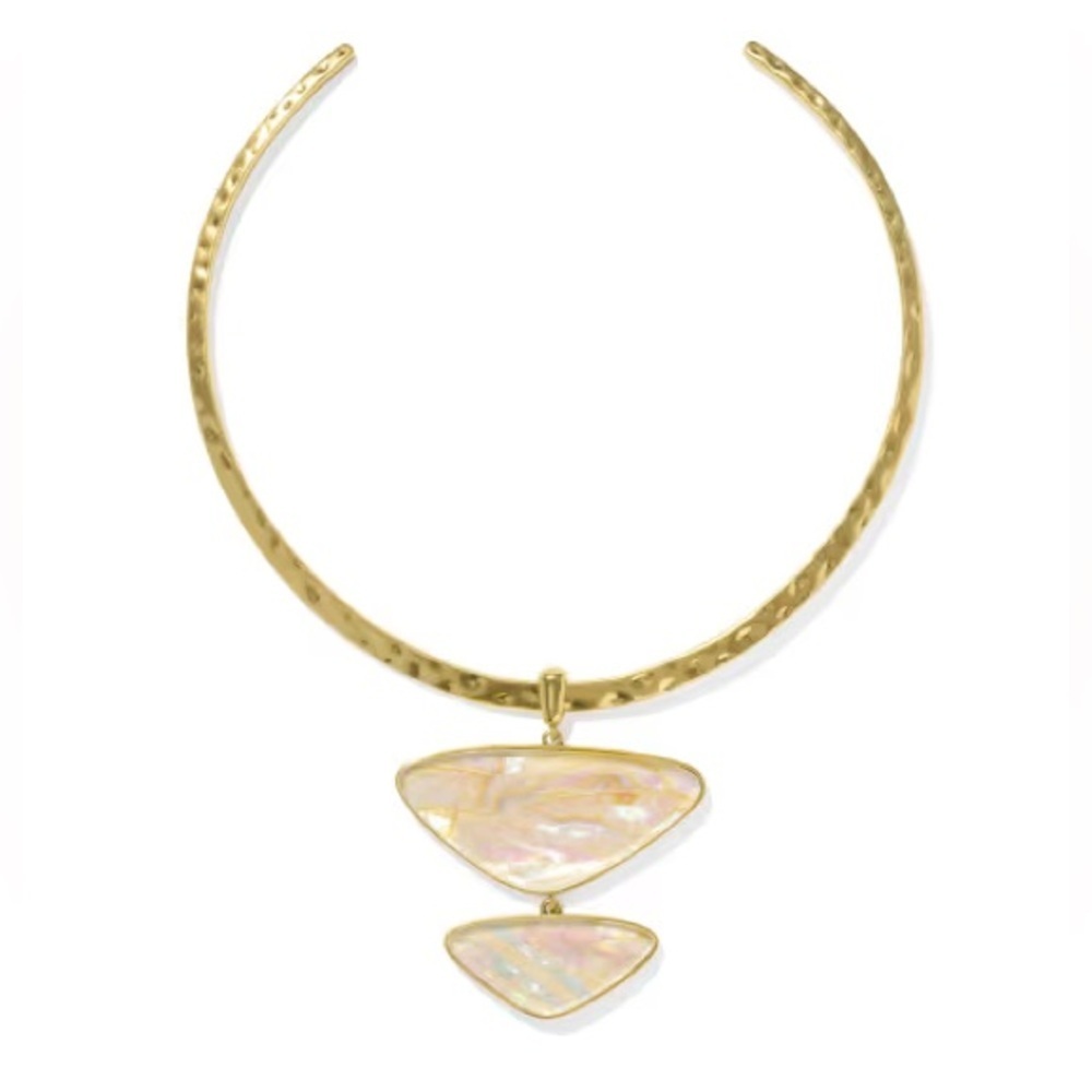 RARE KENDRA SCOTT NWOT Margot Vintage Gold Statement Necklace